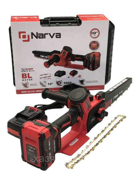 Пила акумуляторна ланцюгова NARVA CMC-21/10 INDUSTRIAL (з АКБ 4А 2шт та ЗП) NARVA CMC-21/10 фото