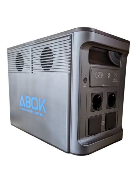 Портативна зарядна станція ABOK Power Station 2000 Вт тип акумулятора LiFePO4/1536 Wh ABOK Power Station 2000 фото