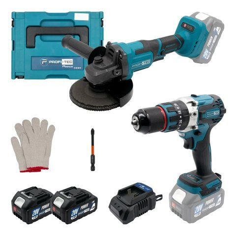 Акумуляторний набір інструментів PROFI-TEC Combo Set 2/9 POWERLine (PGA202, DHP485BL) (2&times;PT2040MP (4.0 Аг), зарядний пристрій) PROFI-TEC Combo Set 2/9 фото