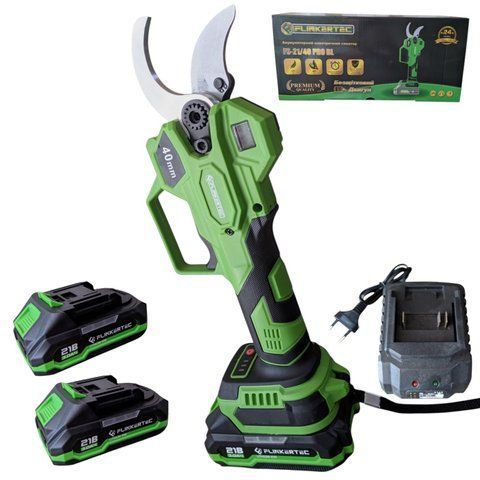 Секатор акумуляторний FLINKERTEC FS-21/40 PRO BL (2 АКБ 21В 3 А&middot;год, зарядний пристрій) FS-21/40 PRO BL 3А фото