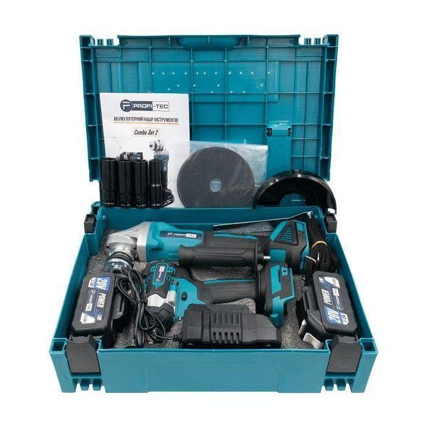 Акумуляторний набір інструментів PROFI-TEC Combo Set 2 POWERLine (DGA20BL, DTW500BL) (2 х 20V 4.0 А PROFI-TEC Combo Set 2 фото